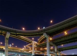 Uniones de carriles de autopistas en Tokyo