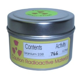 Muestras radiactivas de uranio